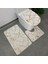 Pembe 2 Adet Kabarık Sahte Kıllar Banyo Paspas Seti Yaldız Baskılı Banyo Halıları Tuvalet Çıtası Kaymaz Dikdörtgen Halı 50*80 U Şekli 50*40 cm (Yurt Dışından) 3