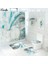 Duş PERDESI-1550 Su Geçirmez Duş Perdesi ile Banyo Banyo Paspas Seti Mavi-Gri Mermer Duş Mat Banyo Halısı Banyo Tuvalet Zemin Mat (Yurt Dışından) 3