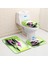 1064S-4 Adet Set 40X60 cm 3 Adet/takım Zen Bahçesi Banyo Paspas Yeşil Bambu Taş Çiçek Bitki Yaprağı Su Manzara Spa Küvet Tuvalet Halı Kaymaz Halılar (Yurt Dışından) 3