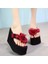 Çiçek Gül 11CM 41 (Taban 25.5cm) Yaz Yeni Kore Tarzı Moda 11 cm Süper Yüksek Topuklu Takozlar Platform Kesme Kadın Parmak Arası Terlik Bayanlar Plaj Terlik (Yurt Dışından) 1