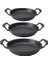 Siyah Granit Döküm Kaplama Alüminyum Döküm Sahan Set 3'lü(18-20-22 Cm) + 1 Çift Tava Kulp Tutacak 2