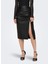 Normal Bel Siyah Kadın Düz Midi Etek Onlmıa Faux Leather Long Skırt Otw 4