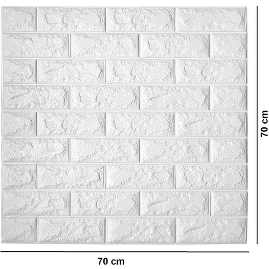 Renkli Duvarlar 70X70CM Kendinden Yapışkanlı 3D Beyaz Duvar Kaplama Kağıdı Paneli