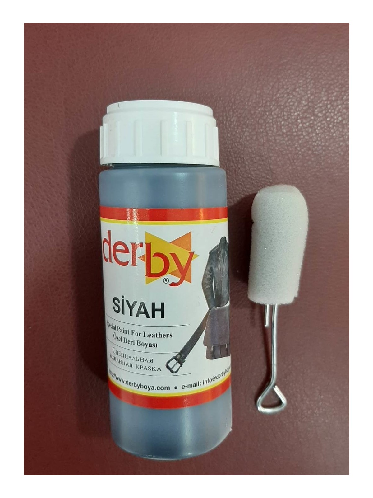 Derby Özel Siyah Deri Mont,çanta,kemer Boyası ve Uygulama Süngeri