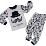 Minibird Bıyık Desenli Erkek Pijama Takımı 1-2-3 Yaş