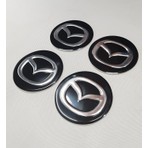 Yed Jant Göbeği Arma Mazda Alüminyum 60 mm 4'lü Set Siyah