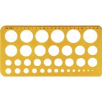 Hatas Daire Şablonu 1-36 mm 02272 Sarı Renkli 36 Parça Çizim Malzemesi Ofis İhtiyaçları İçin