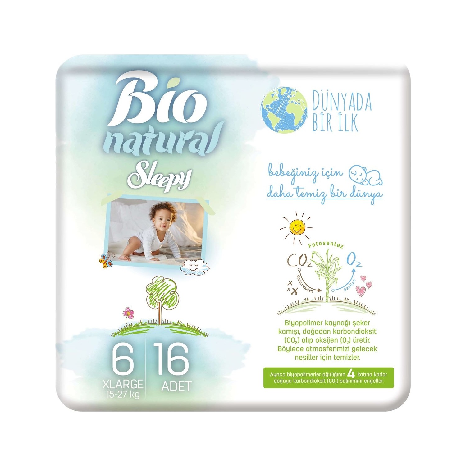 Sleepy Bio Natural Bebek Bezi 6 Numara Xlarge 16�li Fiyatı