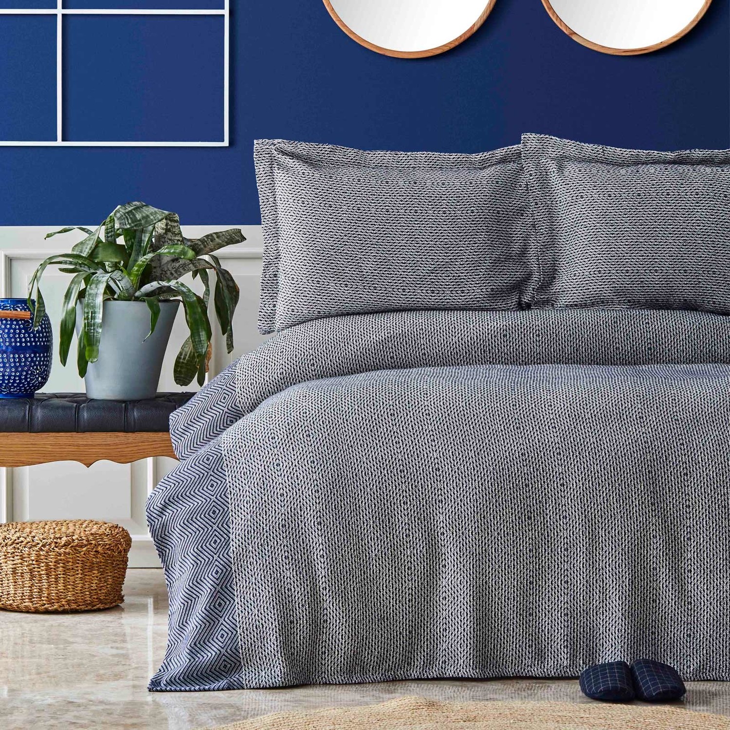 Nautica Home Carla Indigo Cift Kisilik Yatak Ortusu Fiyati