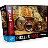 Blue Focus 1000 Parça Puzzle - Vintage Compass Andbinoculars