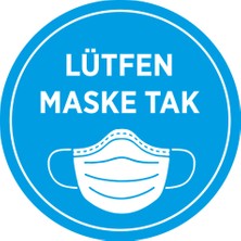New Jargon Maske Tak Mavi Renk Sticker Afiş Duvar İçin 25 x 25 cm SYL14