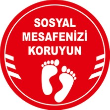 New Jargon Sosyal Mesafenizi Koruyun Yazılı Yere Yapıştırılacak Sticker 25 x 25 cm SYL18