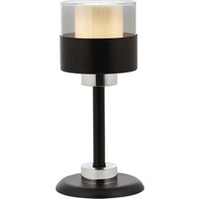Avonni ML-4288-1BSY Siyah Boya Masa Lambası E27 Metal Cam H: 36 cm, Ø: 16 cm