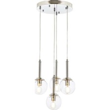 AVONNI AV-60216-4KT Krom Kaplama Modern Avize E27 Metal Cam 40cm