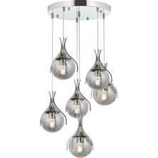 AVONNI AV-60161-6KT Krom Kaplama Modern Avize E27 Metal Cam 50cm