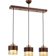AVONNI AV-60193-3Y-CPR Bakır Patina Boyalı Modern Avize E27 Metal Cam 70x15cm