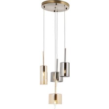 Avonni AV-1675-4ET-BF Eskitme Kaplama Modern Avize E14 Metal Cam H: 90 cm, Ø: 35 cm