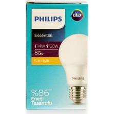 Philips LED Ampul Essential 8W E27 Sarı Işık