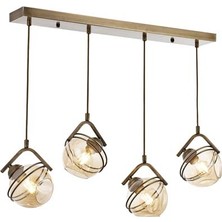 AVONNI AV-60215-4EY Eskitme Kaplama Modern Avize E27 Metal Cam 77x14cm