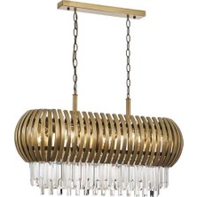 AVONNI AV-60234-E90X35 Eskitme Kaplama Klasik Avize E27 Metal Cam Kristal 90x35cm