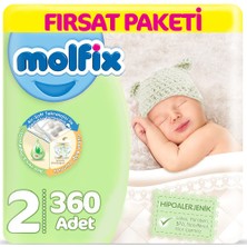 Molfix Bebek Bezi 2 Beden Yenidoğan 3-6 kg (4*90) 360LI