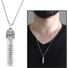 Tesbihname Zemzem Suyu Ile Doldurulmuş 925 Ayar Gümüş Cevşen Kolye
