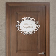 Eska Lazer Kesim Beyaz Ahşap Evimize Hoşgeldiniz Kapı/duvar Süsü Model (EKKS00029)