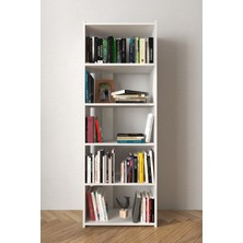 Mobu Concept 5 Raflı Modern Kitaplık Beyaz
