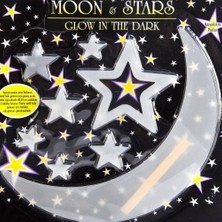 Hobi Toys Fosforlu Parlayan Ay ve Yıldızlar Pvc Duvar Dekoru Tavan Süsü