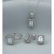 Else Silver Baget Taşlı Gümüş Takı Seti