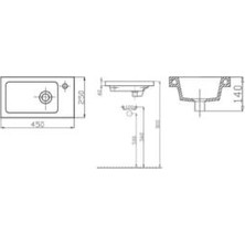 Alvit 25X45 Tezgah Üstü Lavabo