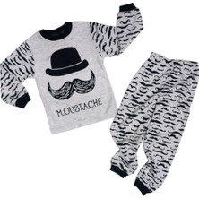 Minibird Bıyık Desenli Erkek Pijama Takımı 1-2-3 Yaş