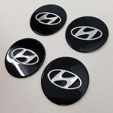 Yed Jant Göbeği Arma Hyundai Alüminyum 60 mm 4'lü Set Siyah