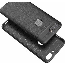 Kvy One Plus 5 Deri Görünümlü Lux Niss Silikon Kılıf