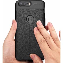 Kvy One Plus 5 Deri Görünümlü Lux Niss Silikon Kılıf