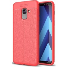 Kvy Samsung Galaxy A8 2018 Deri Görünümlü Lux Niss Silikon Kılıf