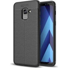 Kvy Samsung Galaxy A8 2018 Deri Görünümlü Lux Niss Silikon Kılıf