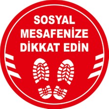 New Jargon Ayakkabı İzi ve Sosyal Mesafeyi Koruyunuz Yazısı Sticker 25 x 25 cm 3'lü SYL01