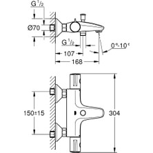 Grohe Grohtherm 800 Termostatik Banyo Bataryası - 34576000
