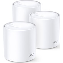 TP-Link Deco X20(3-pack), AX1800 Mbps, 1 GHz CPU, Yapay Zeka Desteği, Gigabit Portları, 150 Cihaza Kadar Bağlantı,  540 m²'ye Kadar Kapsama, Mobil Uygulama ile Kolay Kurulum, Wi-Fi 6 Mesh Sistemi