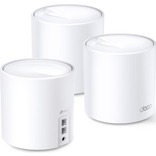 TP-Link Deco X20(3-pack), AX1800 Mbps, 1 GHz CPU, Yapay Zeka Desteği, Gigabit Portları, 150 Cihaza Kadar Bağlantı,  540 m²'ye Kadar Kapsama, Mobil Uygulama ile Kolay Kurulum, Wi-Fi 6 Mesh Sistemi