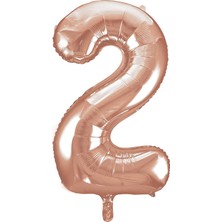Partijet 2 Rakam Rose Gold Folyo Balon 40 cm