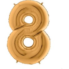 Kikajoy Dev Folyo Rakam 102 cm Balon Gold 8