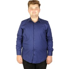 Modexl Büyük Beden Erkek Klasik Gömlek Likralı 20351 Lacivert 6XL