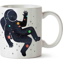 Astronot Uçan Astronot Uzay Kupa Bardak