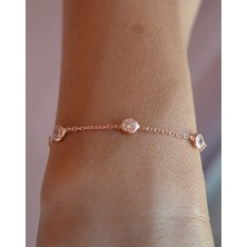 Adal Silver Kadın Rose Sıra Taş Gümüş Bileklik