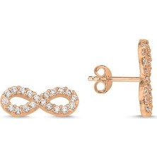 Adal Silver Kadın 925 Ayar Gümüş Sonsuzluk Rose Küpe