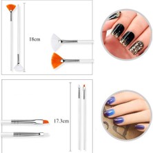 Nail Stil 15'li Tırnak Tasarım Fırça Seti   + 5'li Dot Süsleme Kalemi