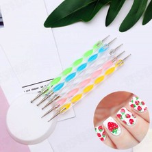 Nail Stil 15'li Tırnak Tasarım Fırça Seti   + 5'li Dot Süsleme Kalemi