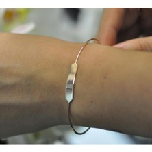 By Golden House Dikdörtgen Plaka Bilezik